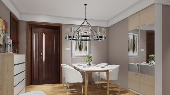 The Elegant Charm of a black wagon wheel chandelier in Modern H