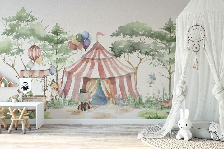 Exciting Circus Wallpaper – Ideal for Playrooms and Nurseries!