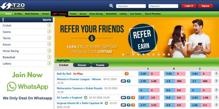 T20 Exchange Link: Registration &amp; Login For New Betting ID