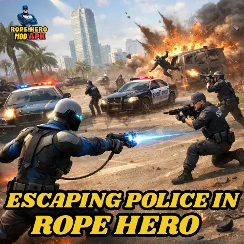Escaping Police in Rope Hero Like a Pro