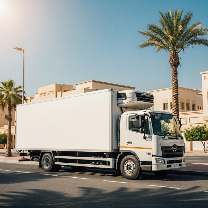 Chiller Truck Rental Abu Dhabi | 1-10 Ton Fleet 24/7 | +2°C to +
