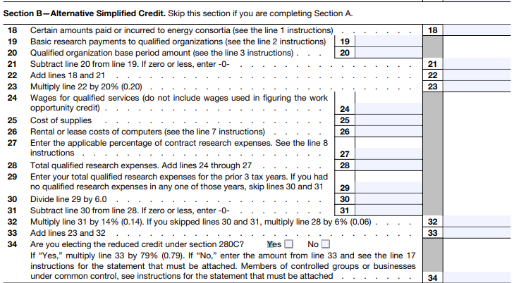 Alternative Simplified Credit